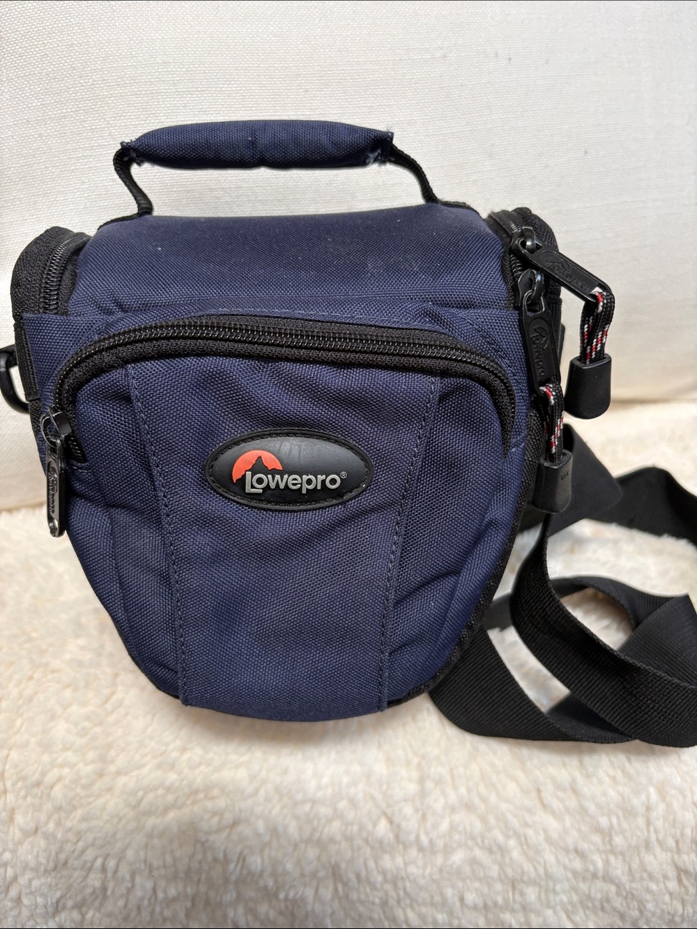 Vintage Lowepro Compact Camera Bag in Navy Blue